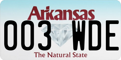 AR license plate 003WDE