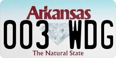 AR license plate 003WDG
