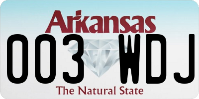 AR license plate 003WDJ