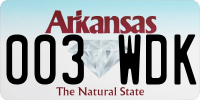 AR license plate 003WDK