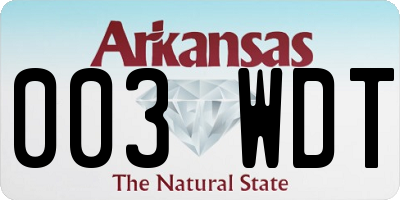 AR license plate 003WDT