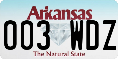AR license plate 003WDZ