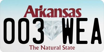 AR license plate 003WEA