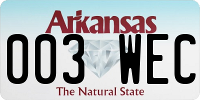 AR license plate 003WEC