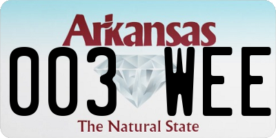 AR license plate 003WEE