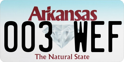 AR license plate 003WEF