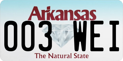 AR license plate 003WEI