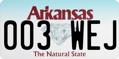 AR license plate 003WEJ