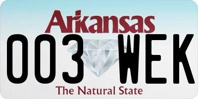 AR license plate 003WEK