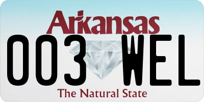 AR license plate 003WEL