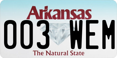 AR license plate 003WEM
