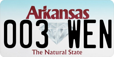 AR license plate 003WEN