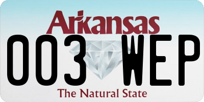 AR license plate 003WEP