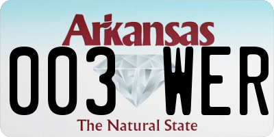 AR license plate 003WER