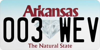 AR license plate 003WEV