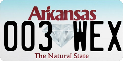 AR license plate 003WEX