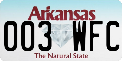 AR license plate 003WFC