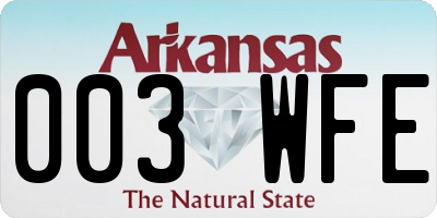 AR license plate 003WFE