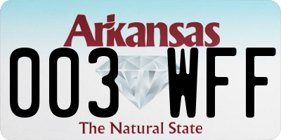 AR license plate 003WFF