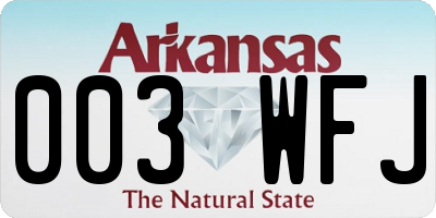 AR license plate 003WFJ