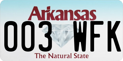 AR license plate 003WFK