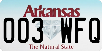 AR license plate 003WFQ