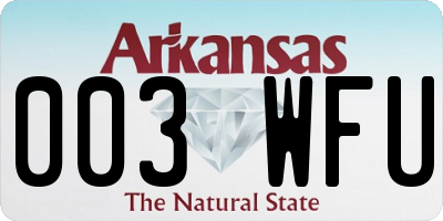 AR license plate 003WFU
