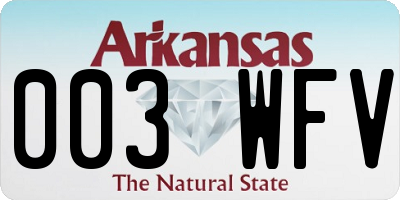 AR license plate 003WFV