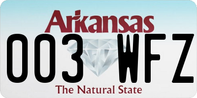 AR license plate 003WFZ