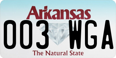 AR license plate 003WGA