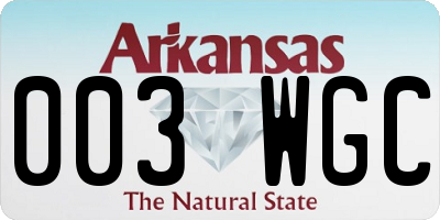 AR license plate 003WGC