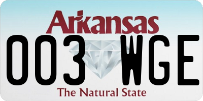 AR license plate 003WGE