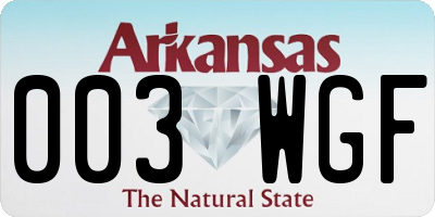 AR license plate 003WGF