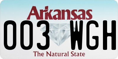 AR license plate 003WGH