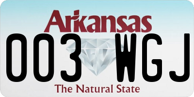 AR license plate 003WGJ