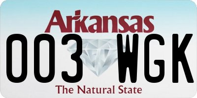 AR license plate 003WGK