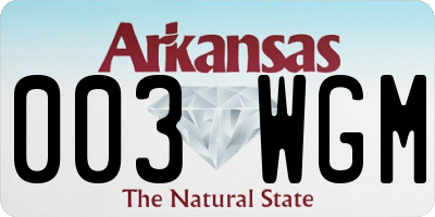 AR license plate 003WGM