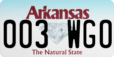 AR license plate 003WGO