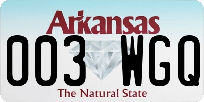 AR license plate 003WGQ