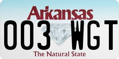 AR license plate 003WGT