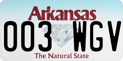 AR license plate 003WGV