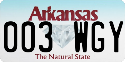AR license plate 003WGY