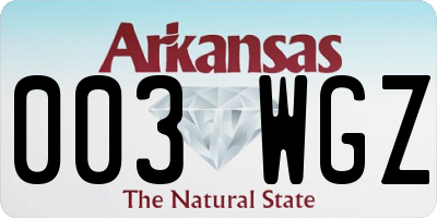 AR license plate 003WGZ