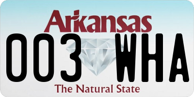 AR license plate 003WHA
