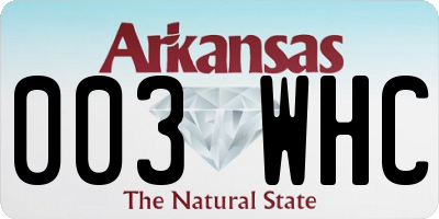 AR license plate 003WHC
