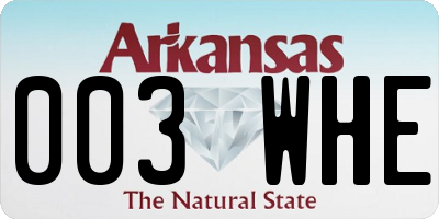 AR license plate 003WHE