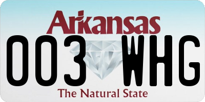 AR license plate 003WHG