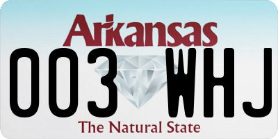 AR license plate 003WHJ