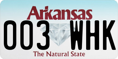 AR license plate 003WHK