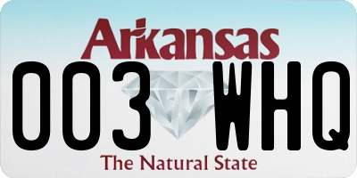 AR license plate 003WHQ